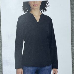 REV Women's L Blouse Black Long Sleeve e0038